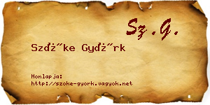 Szőke Györk névjegykártya