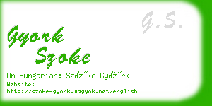 gyork szoke business card